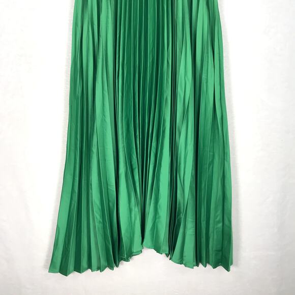 Nicole Miller Dress Small Midi Satin Flowy 90s Slip Cruise Party Kelly Emerald - Picture 3 of 12